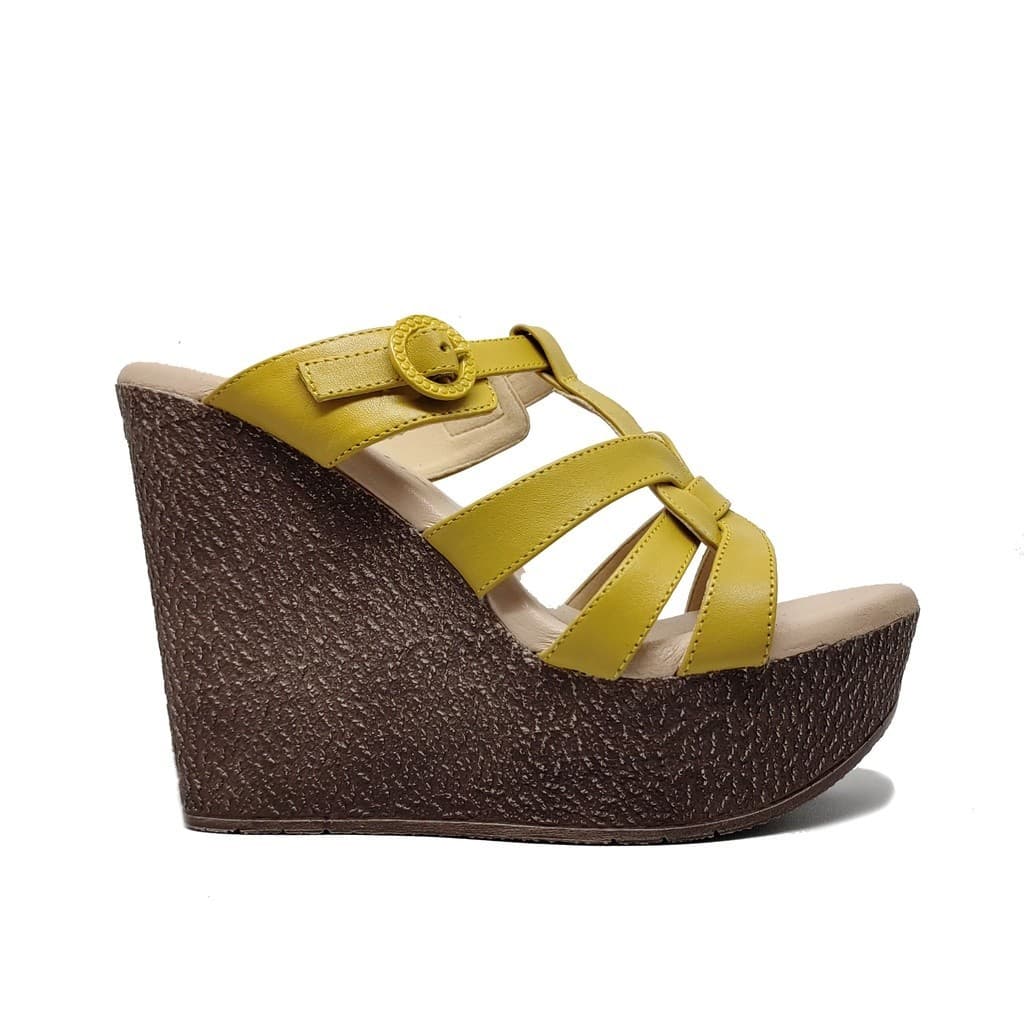 Thumbnail gambar ke-11 produk Pollux Classic WPOMR 58 - Sandal Wedges Hak Tinggi Bahan Kulit