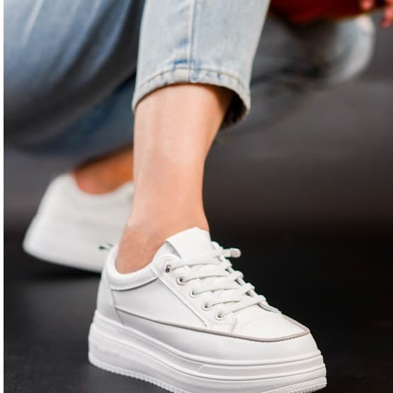 Gambar ke-1 produk Pollux Jinju WDQ D938 - Sepatu Sneakers Putih | Sneakers Putih Wanita Kekinian|