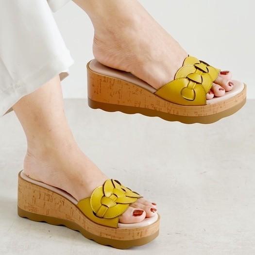 Thumbnail gambar ke-1 produk Pollux Daily CHERRY WOOD WPODN 13 - Sandal Wedges Kulit Wanita | Sandal Daily Wanita