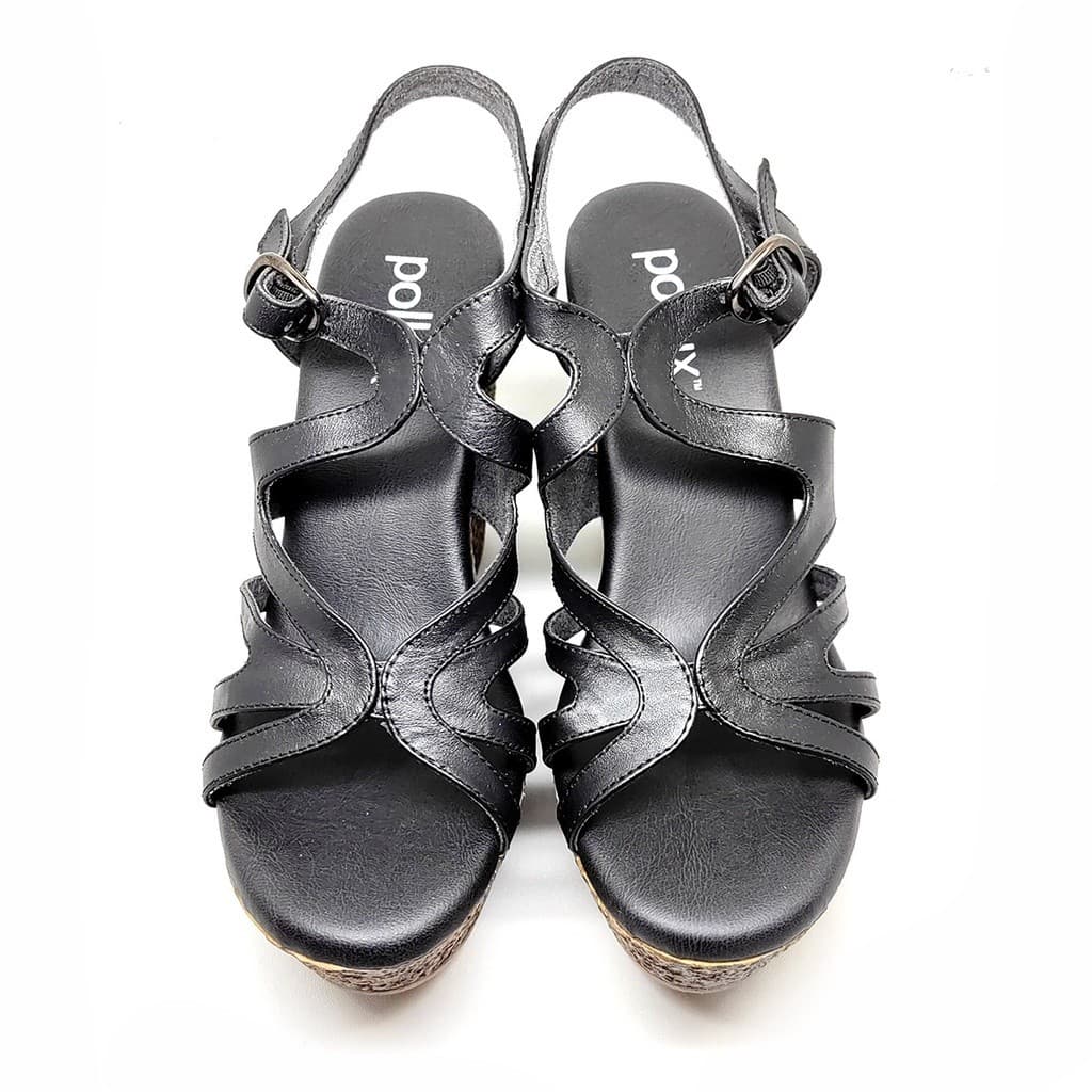 Gambar ke-1 produk Pollux Classic WPOMR 02 - Sandal Wedges Hak Tinggi Bahan Kulit