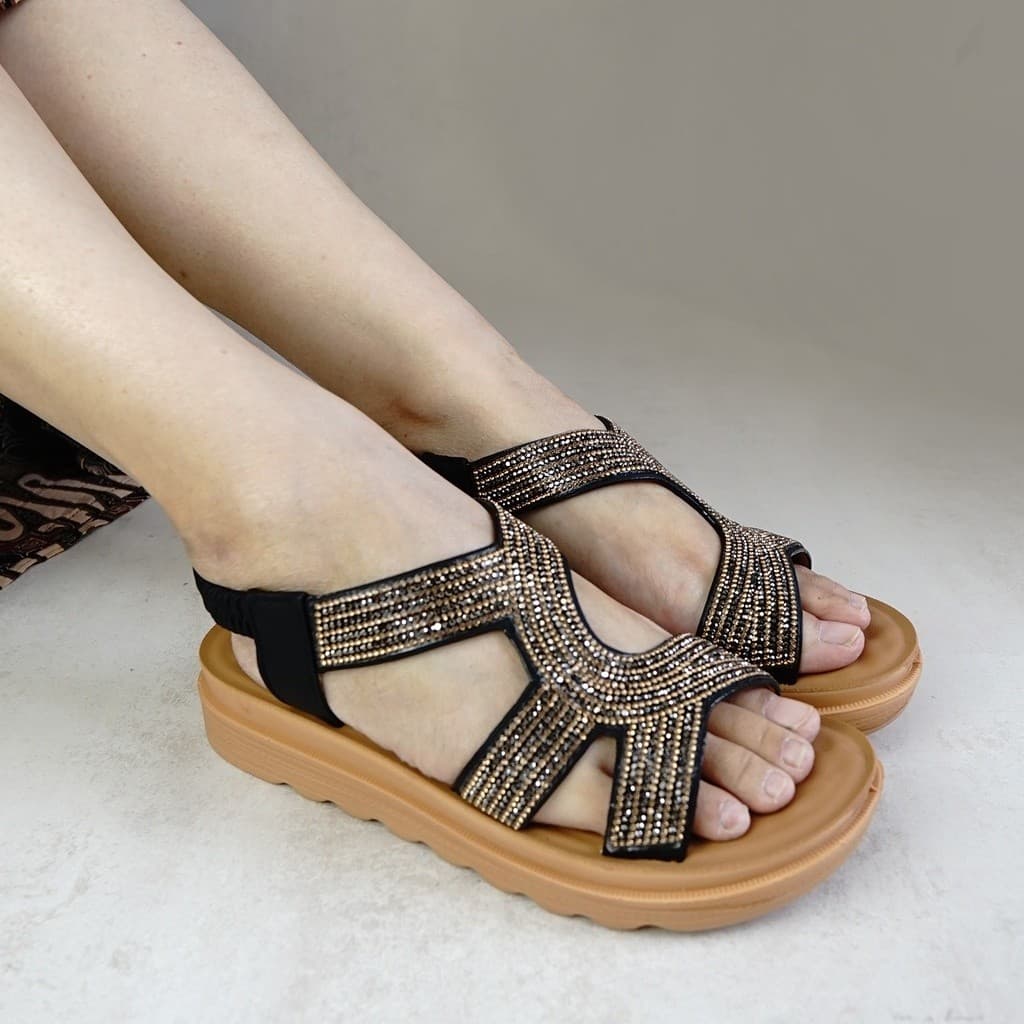 Gambar ke-9 produk Pollux WDQ 1709 Sepatu Sandal Wanita | Sandal Wanita Permata | Sandal Wedges | Sandal Flat