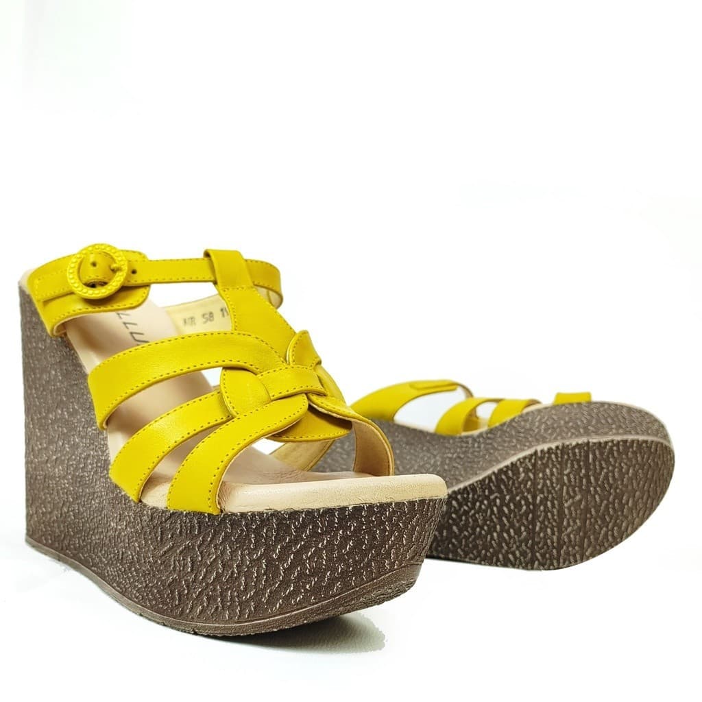 Gambar ke-10 produk Pollux Classic WPOMR 58 - Sandal Wedges Hak Tinggi Bahan Kulit