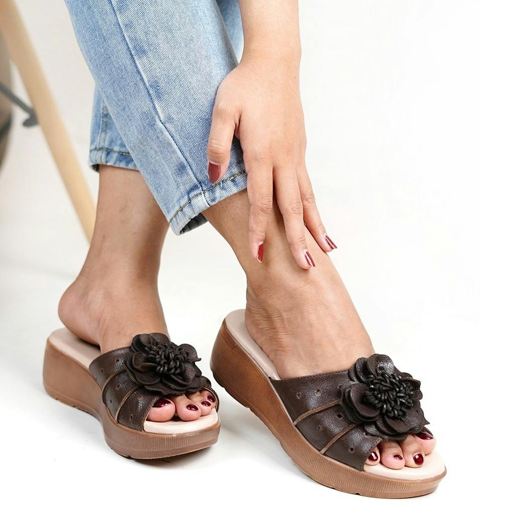 Thumbnail gambar ke-2 produk SANDAL WEDGES | WEDGES KASUAL | WEDGES WANITA BAHAN KULIT - POLLUX WPODQ 03