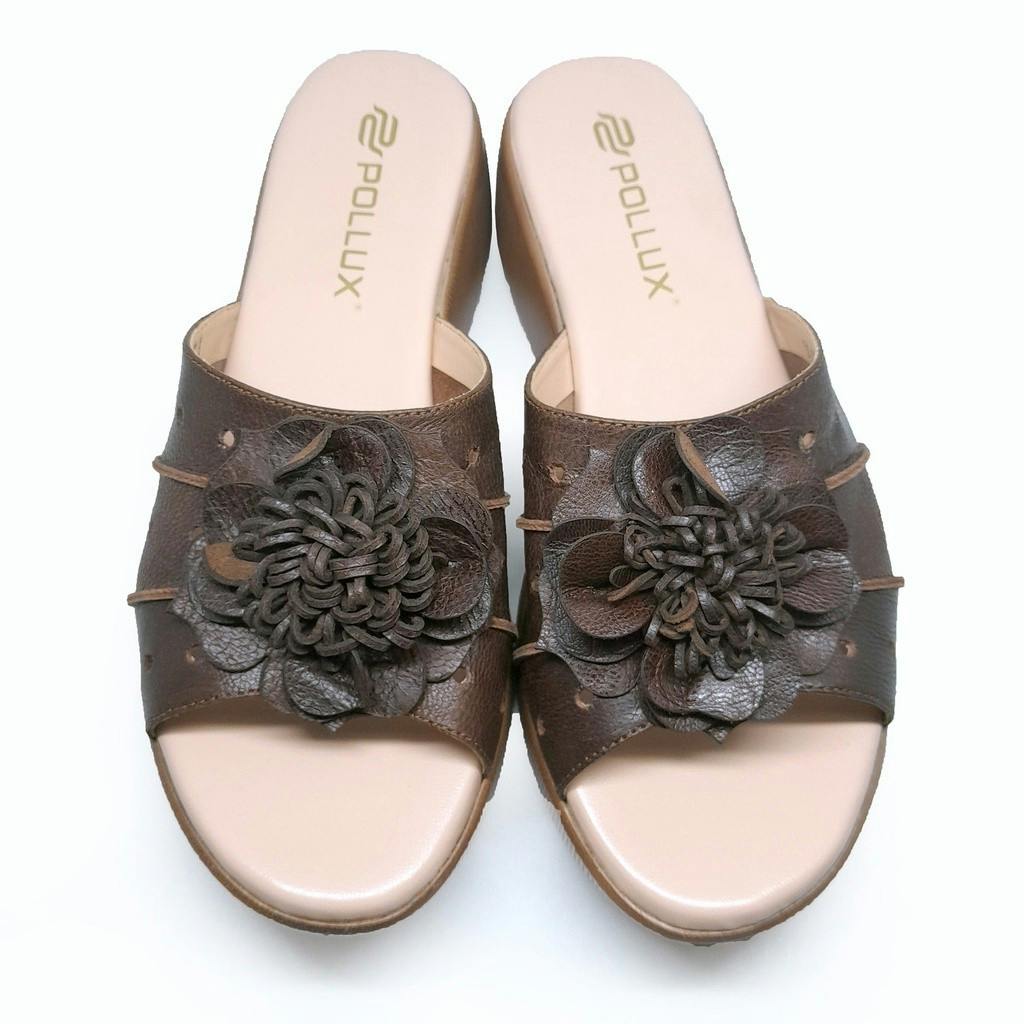 Thumbnail gambar ke-6 produk SANDAL WEDGES | WEDGES KASUAL | WEDGES WANITA BAHAN KULIT - POLLUX WPODQ 03