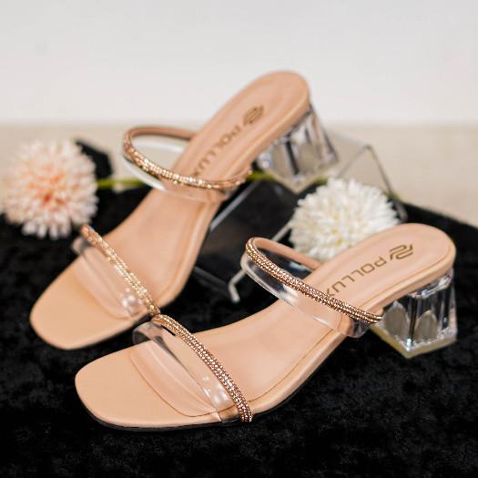 Gambar ke-1 produk POLLUX SIMPLICITY WPOBS 08 - CLEAR HEELS | HEELS TRANSPARAN | SEPATU HEELS WANITA | HEELS CASUAL 5CM