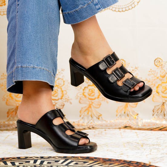 Thumbnail gambar ke-2 produk Pollux Simplicity WPOAT 08 - Sandal Heels 7cm Wanita Berbahan Kulit