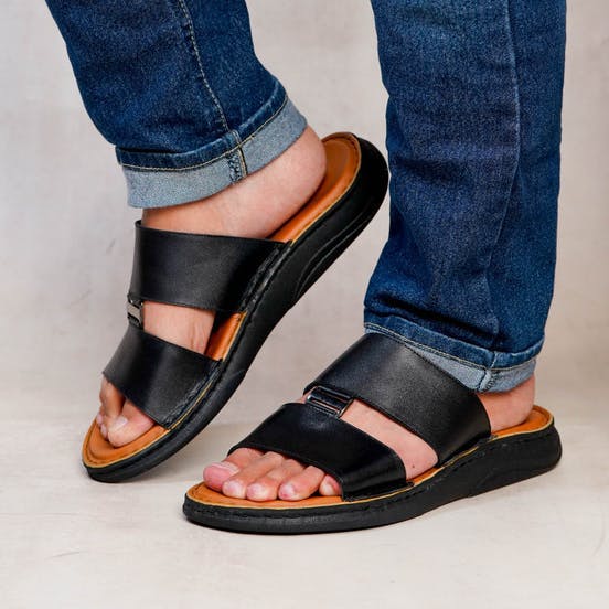 Gambar ke-1 produk SANDAL Pria Slip On  | Sandal Selop | Sandal Pria Bahan Kulit Asli - POLLUX PPOCX 04