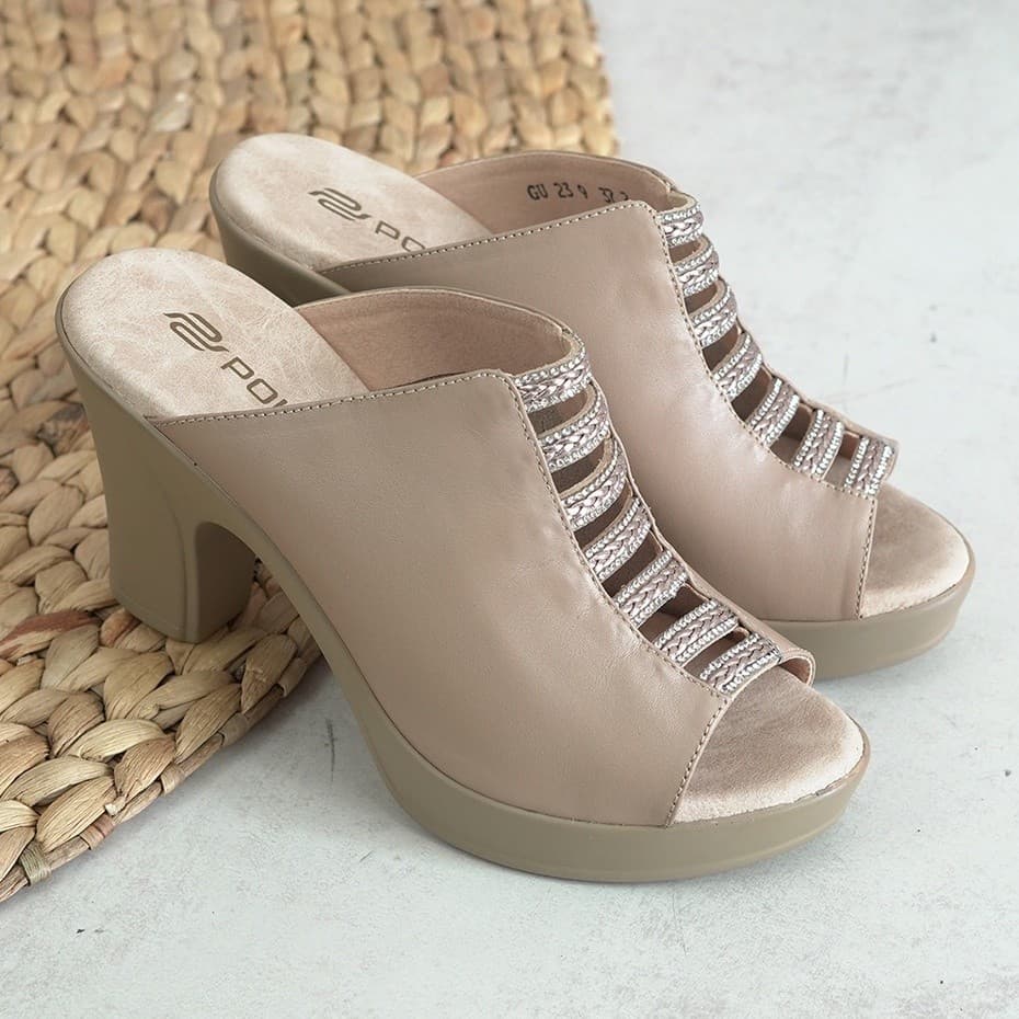 Gambar ke-10 produk Pollux Classic WPOGU 23 Sandal Heels | Heels Wanita Bahan Kulit | Heels Pesta Wanita | Heels Formal