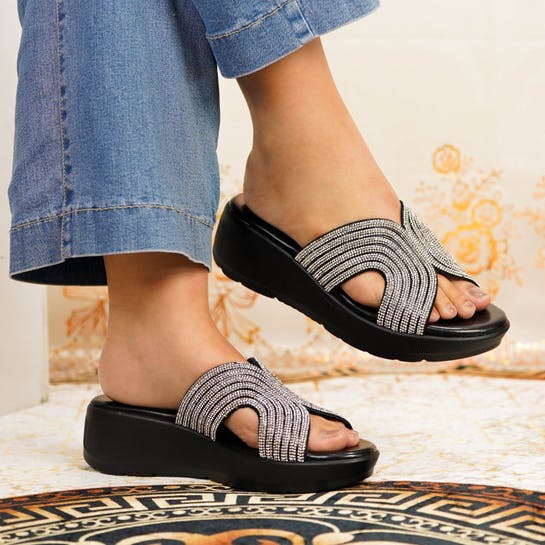 Gambar ke-7 produk POLLUX DAILY WPODQ 57 - Sandal Wedges | Wedges Pesta | Wedges Wanita Bahan Kulit