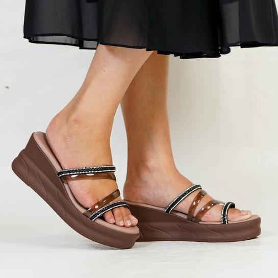 Gambar ke-1 produk SANDAL WEDGES | WEDGES WANITA BAHAN KULIT - POLLUX CLASSIC  WPOFU 05