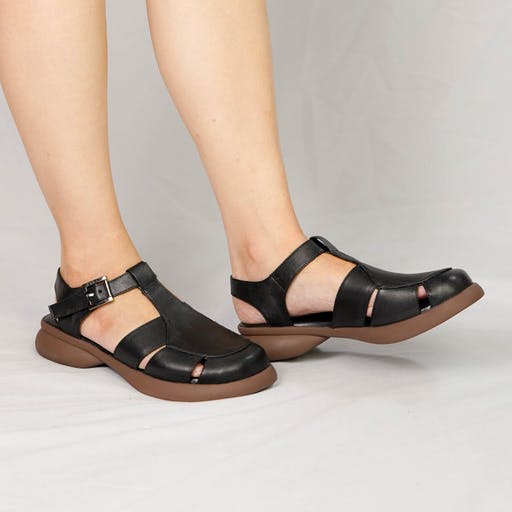 Gambar ke-4 produk POLLUX DAILY WPOMO 05 - SANDAL WANITA BAHAN KULIT | WEDGES WANITA | SEPATU SANDAL WANITA