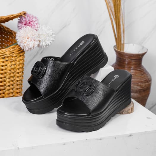 Gambar ke-7 produk Pollux Bold WPOGO 36 Sandal Wedges Wanita Kekinian | Sandal Kulit | Sandal Wedges Kekinian