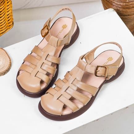 Gambar ke-1 produk Pollux Daily WPOMO 01 - Sepatu Sandal Wanita Bahan Kulit | Wedges Wanita | Sandal Wanita Kekinian