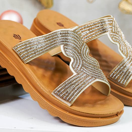 Thumbnail gambar ke-4 produk Pollux WDQ 1702 | Pollux WDQ 1706 | Sepatu Sandal | Sandal Wanita Permata | Sandal Wedges Kekinian