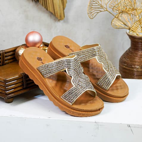 Gambar ke-6 produk Pollux WDQ 1702 | Pollux WDQ 1706 | Sepatu Sandal | Sandal Wanita Permata | Sandal Wedges Kekinian