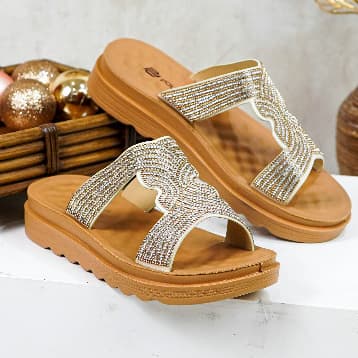 Gambar ke-6 produk Pollux WDQ 1702 | Pollux WDQ 1706 | Sepatu Sandal | Sandal Wanita Permata | Sandal Wedges Kekinian