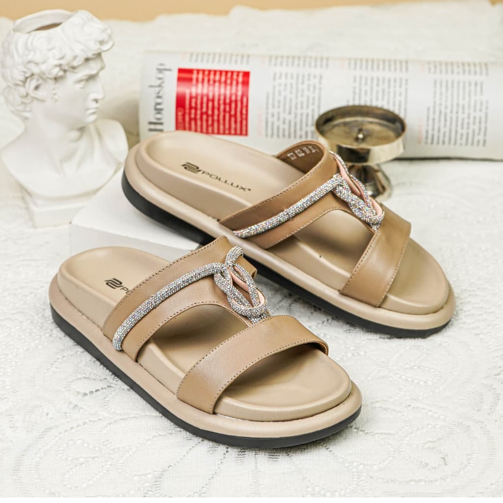 Gambar ke-7 produk Pollux Daily WPOKP 02 - Sandal Flat Wanita Kekinian Terbuat Dari Kulit Asli