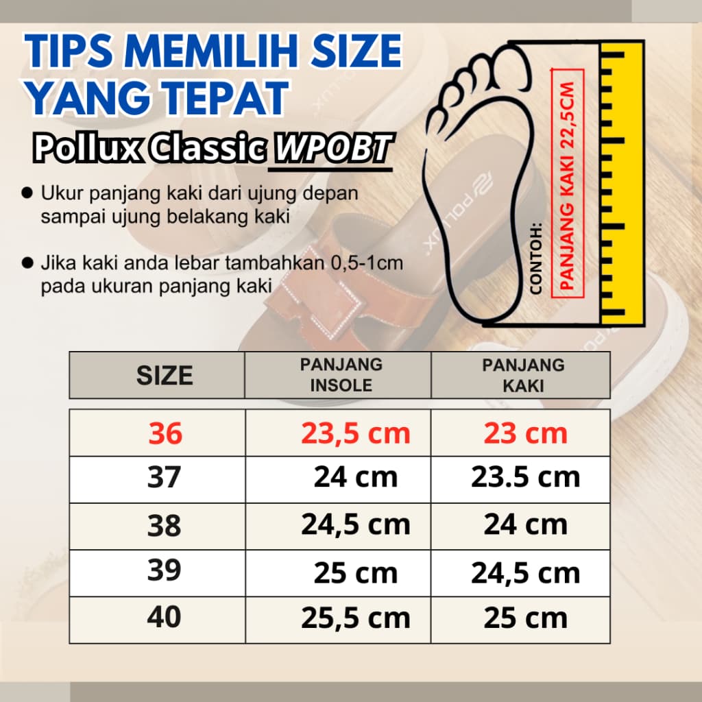 Gambar ke-1 produk Pollux WPOBT 21 Sandal Daily | Sandal Flat | Sandal Kulit Wanita