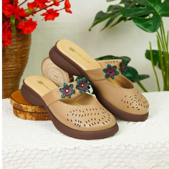 Gambar ke-6 produk Pollux Daily WPOMO 13 - Sandal Wanita Bahan Kulit | Wedges Wanita | Sepatu Sandal Wanita | Anti Slip