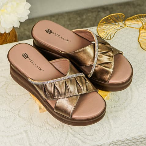 Gambar ke-1 produk Pollux Classic WPOFU 14 - Sandal Wedges Wanita | Wedges Wanita Bahan Kulit