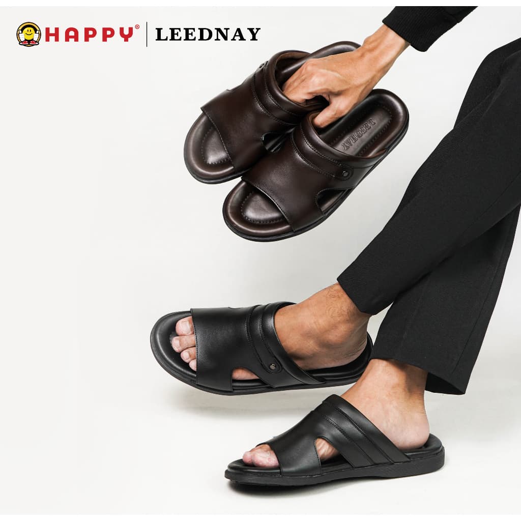 Gambar ke-7 produk Leednay PLDL 005 Sandal Pria Kekinian Bahan Kulit Sintetis