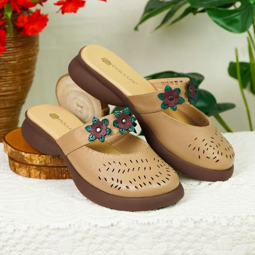 Gambar ke-6 produk Pollux Daily WPOMO 13 - Sandal Wanita Bahan Kulit | Wedges Wanita | Sepatu Sandal Wanita | Anti Slip