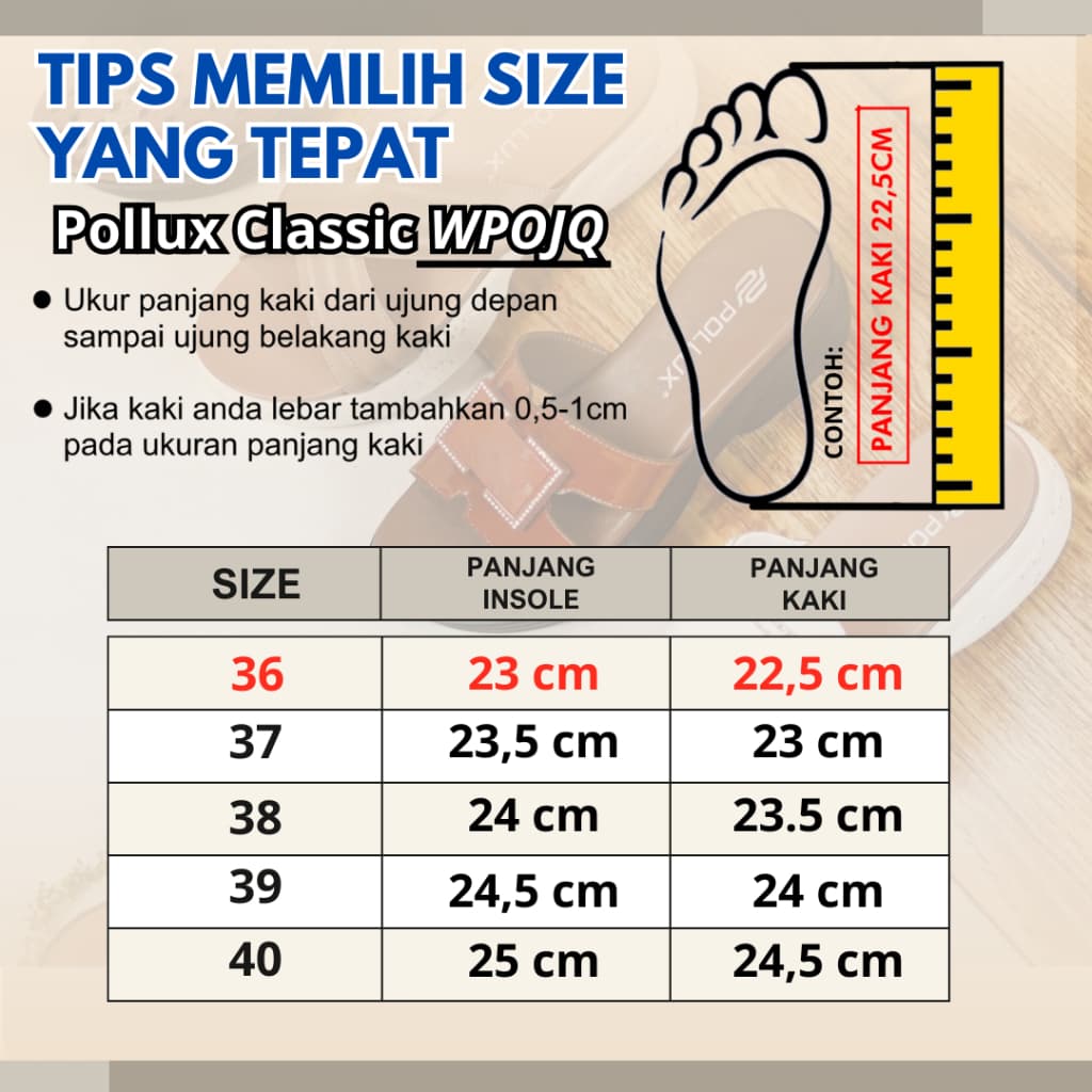 Gambar ke-10 produk Pollux Daily WPOJQ 20 - Sandal Wanita Untuk Harian Yang Nyaman Dan Empuk.