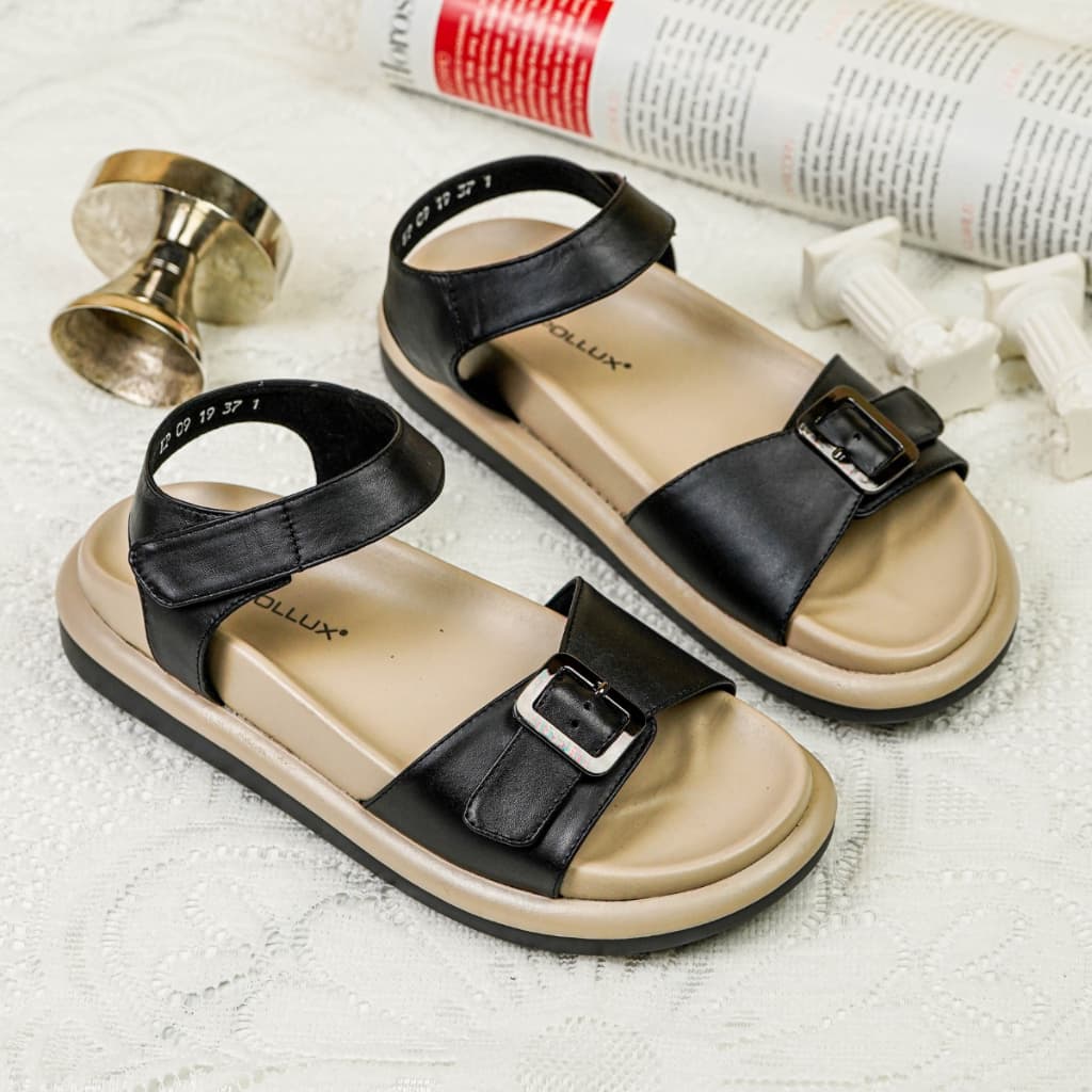 Thumbnail gambar ke-7 produk Pollux Daily WPOKP 09 - Sandal Wedges Wanita Kekinian Terbuat Dari Kulit Asli