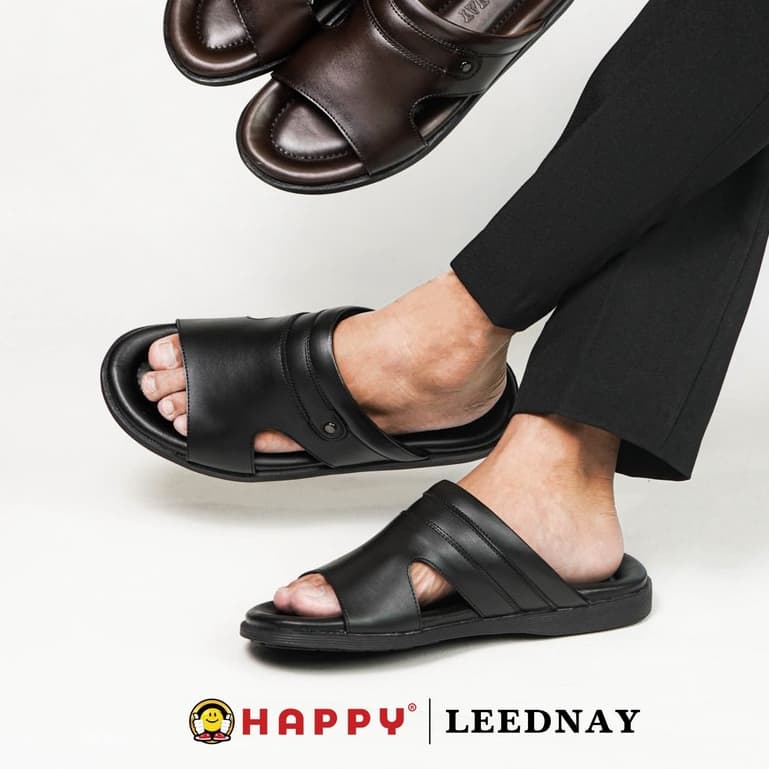 Gambar ke-7 produk Leednay PLDL 005 Sandal Pria Kekinian Bahan Kulit Sintetis