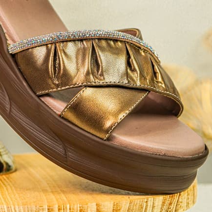 Gambar ke-1 produk Pollux Classic WPOFU 15- Sandal Wedges Wanita | Wedges Wanita Bahan Kulit