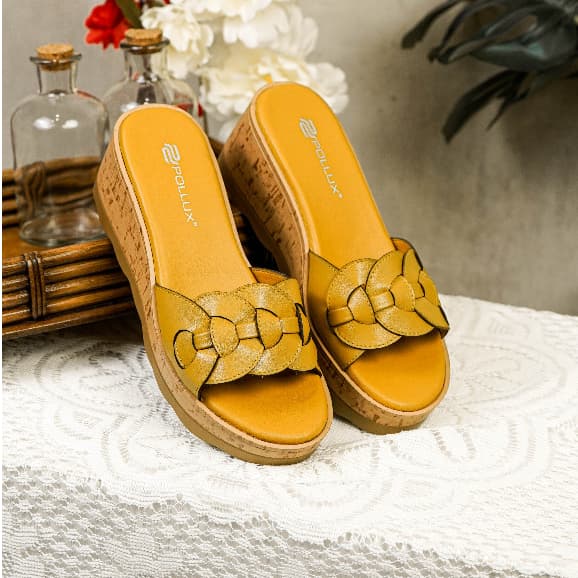 Thumbnail gambar ke-6 produk Pollux Daily Cherry Wood WPODN 13 - Sandal Wedges Kulit Wanita | Sandal Daily Wanita