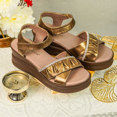 Gambar ke-1 produk Pollux Classic WPOFU 15- Sandal Wedges Wanita | Wedges Wanita Bahan Kulit