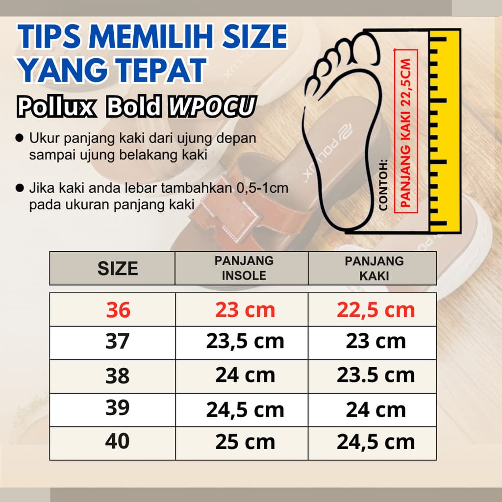 Gambar ke-1 produk Pollux Daily WPOCU 03 - Sandal Wedges Wanita Kulit | Sandal Heels Wanita