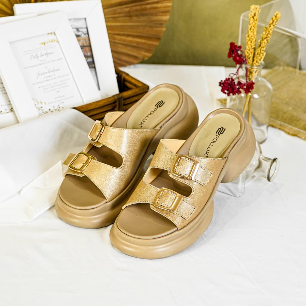 Gambar ke-7 produk Pollux Daily WPOCY 05 - Sandal Wedges Wanita Kulit | Sandal Heels Wanita