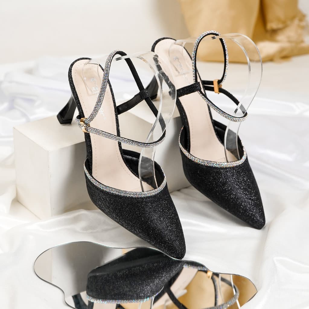 Gambar ke-10 produk Mecer Aurora WYH 37197 - Sepatu Hak Wanita Mules Stiletto Party Wedding Graduation Wisuda | Heels Pe