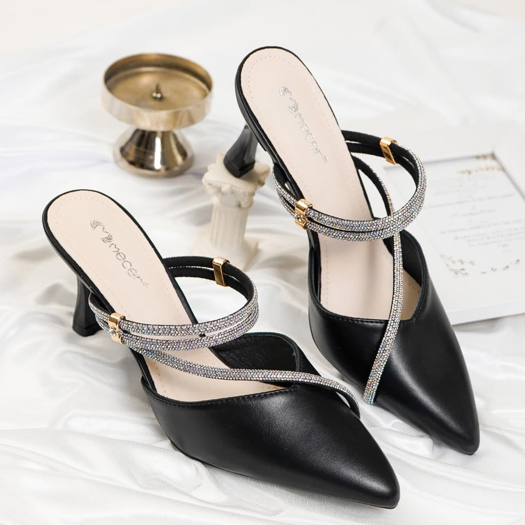 Gambar ke-9 produk Mecer Aurora WYH 37196 - Sepatu Hak Wanita Mules Stiletto Party Wedding Graduation Wisuda | Heels