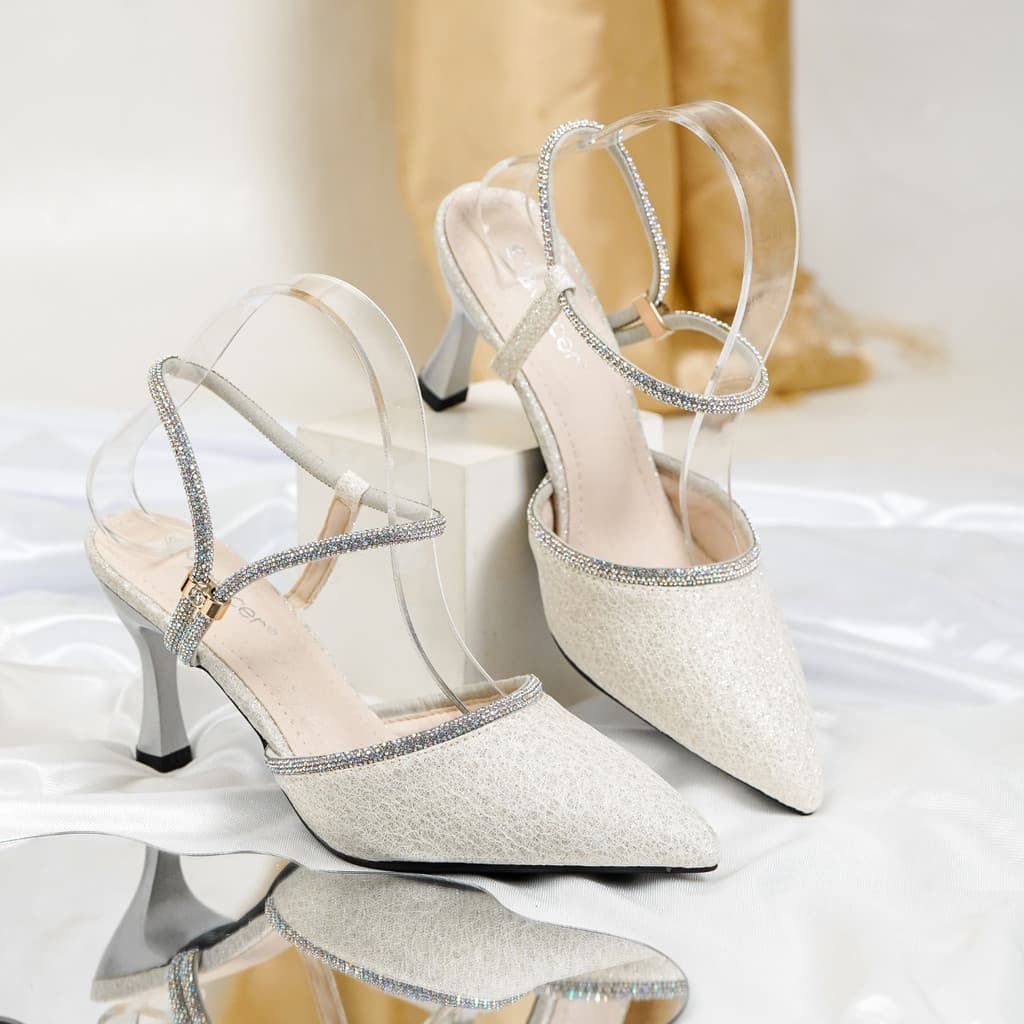 Gambar ke-10 produk Mecer Aurora WYH 37197 - Sepatu Hak Wanita Mules Stiletto Party Wedding Graduation Wisuda | Heels Pe