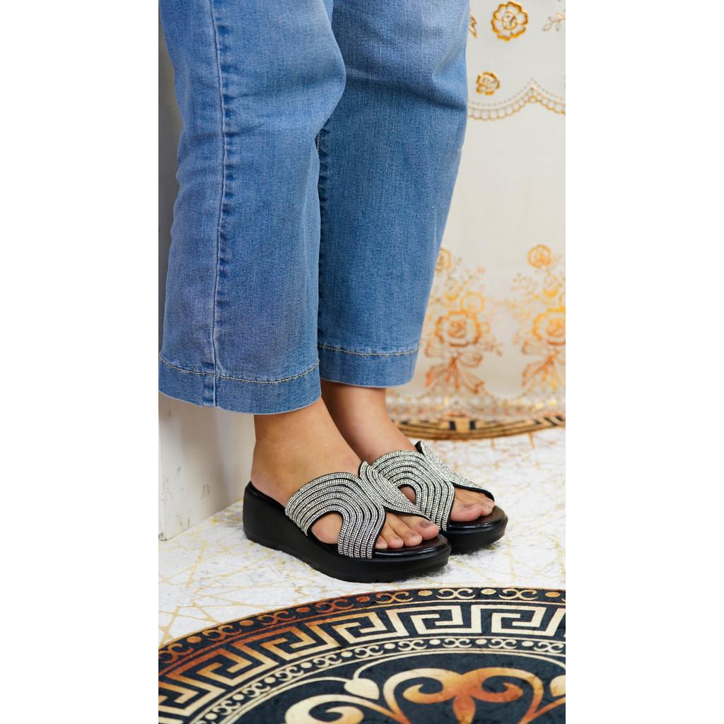 Gambar ke-7 produk POLLUX DAILY WPODQ 57 - Sandal Wedges | Wedges Pesta | Wedges Wanita Bahan Kulit