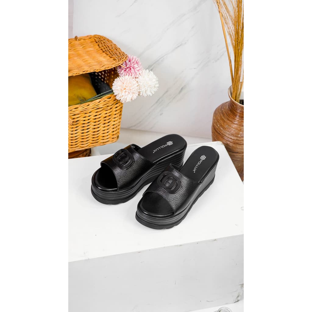 Gambar ke-7 produk Pollux Bold WPOGO 36 Sandal Wedges Wanita Kekinian | Sandal Kulit | Sandal Wedges Kekinian