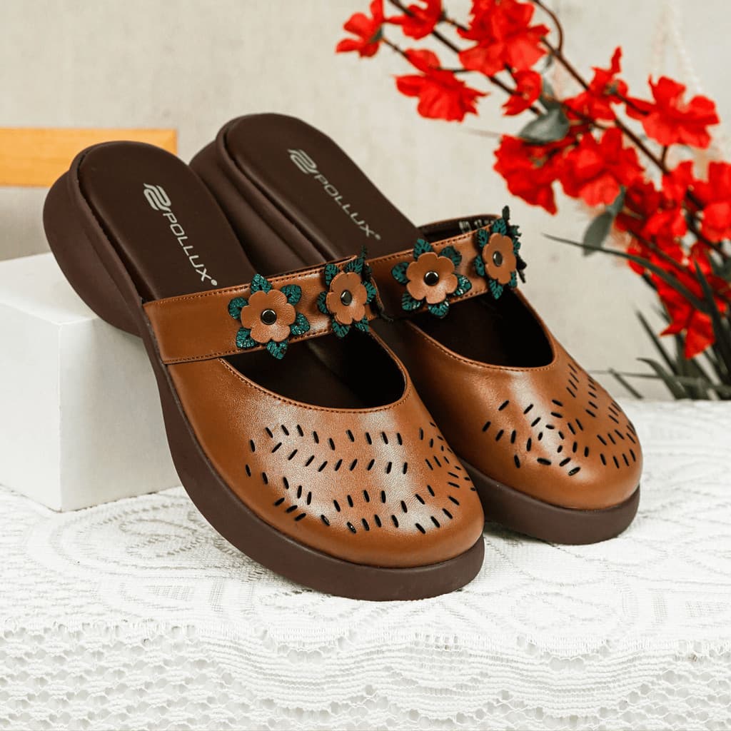 Gambar ke-6 produk Pollux Daily WPOMO 13 - Sandal Wanita Bahan Kulit | Wedges Wanita | Sepatu Sandal Wanita | Anti Slip