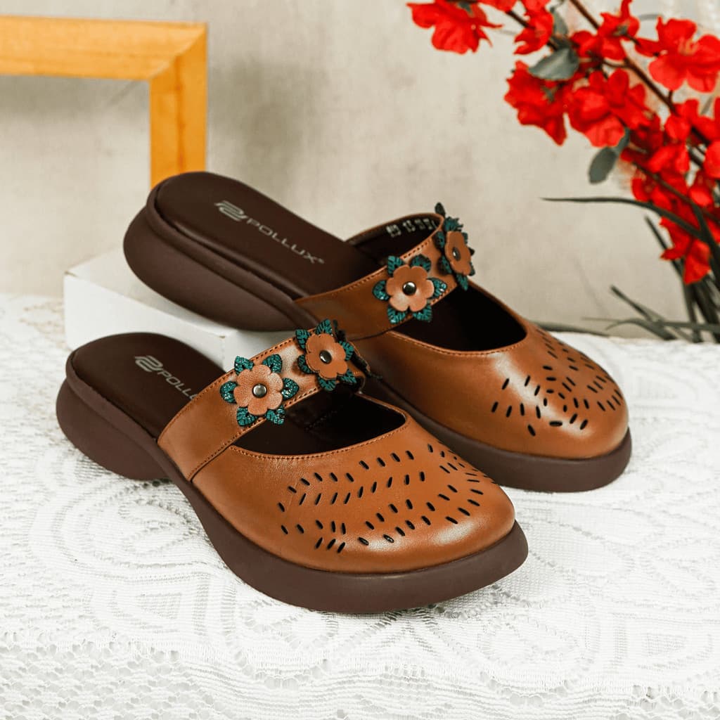 Gambar ke-6 produk Pollux Daily WPOMO 13 - Sandal Wanita Bahan Kulit | Wedges Wanita | Sepatu Sandal Wanita | Anti Slip