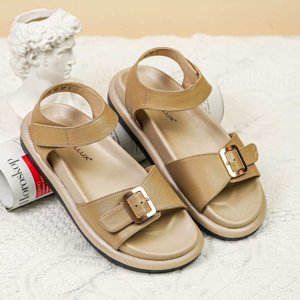 Gambar ke-7 produk Pollux Daily WPOKP 09 - Sandal Wedges Wanita Kekinian Terbuat Dari Kulit Asli