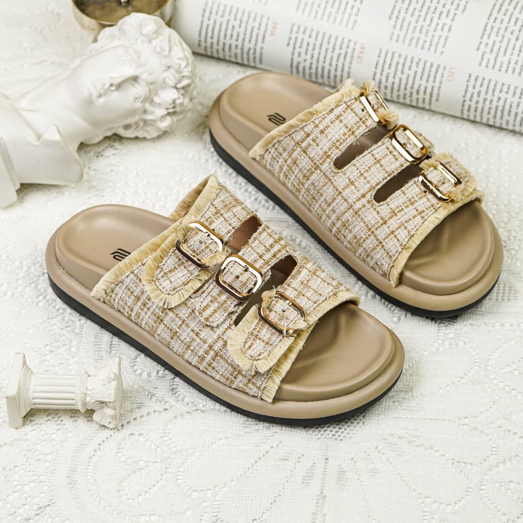 Gambar ke-6 produk Pollux Daily WPOKP 01 - Sandal Flat Wanita Kekinian Terbuat Dari Kulit Asli