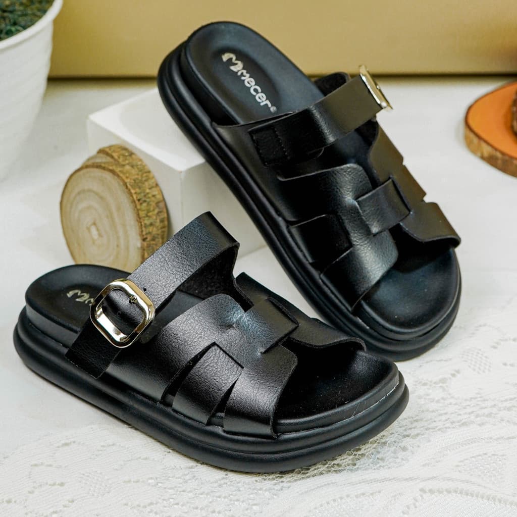 Gambar ke-8 produk Mecer Daily WWH 3585- Sandal Flat Wanita Kekinian | Sandal Daily | Sandal Slip On Wanita