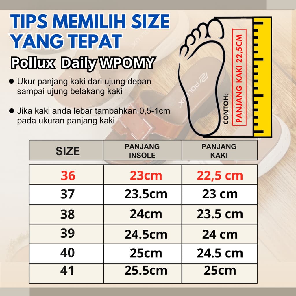 Gambar ke-7 produk Pollux Daily WPOMY 04 - Sandal Flat | Sandal Wanita Kekinian | Sandal Wanita Bahan Kulit