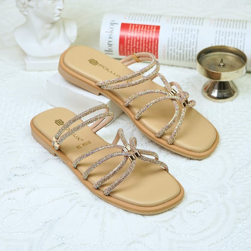 Gambar ke-7 produk Pollux Daily WPOMY 04 - Sandal Flat | Sandal Wanita Kekinian | Sandal Wanita Bahan Kulit