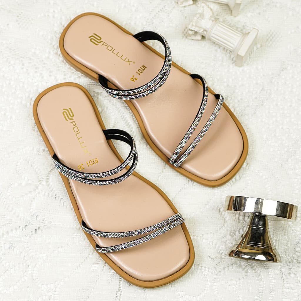 Thumbnail gambar ke-4 produk Pollux Daily WPOMY 01 - Sandal Flat | Sandal Wanita Kekinian | Sandal Wanita Bahan Kulit