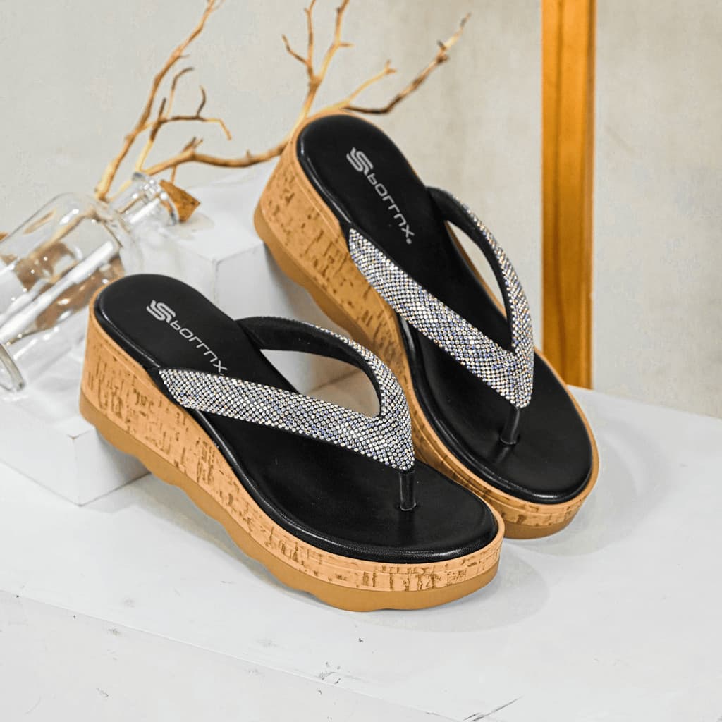 Gambar ke-8 produk Pollux Daily WPODN 43 - Sandal Wedges Wanita Bahan Kulit | Wedges Wanita Kekinian