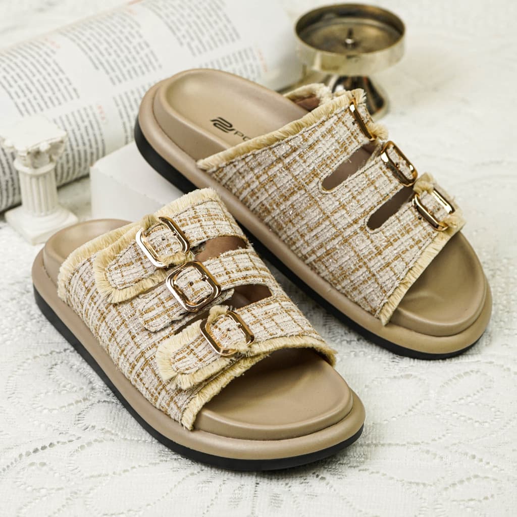 Gambar ke-6 produk Pollux Daily WPOKP 01 - Sandal Flat Wanita Kekinian Terbuat Dari Kulit Asli