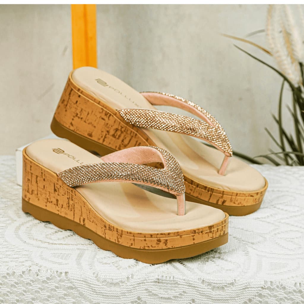 Gambar ke-8 produk Pollux Daily WPODN 43 - Sandal Wedges Wanita Bahan Kulit | Wedges Wanita Kekinian